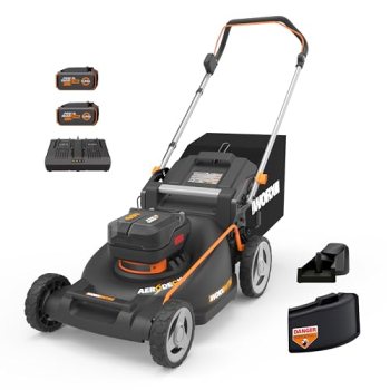 WORX Nitro Cordless Lawn Mower, 21″ Electric Mower for 1/2 Acre, Brushless Push