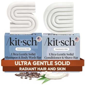 Kitsch 2-in-1 Ultra Sensitive Shampoo Bar & Body Wash + Conditioner Bar & Shavin