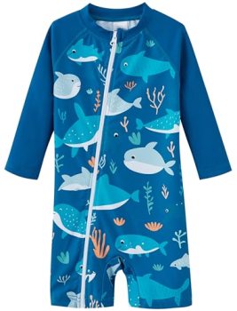 UMELOK Baby Boy Swimsuit Rash Guard Infant Rashguard Baby Swimwear Sunsuit UPF 5