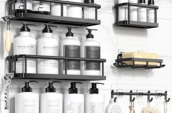 YASONIC Shower Caddy Adhesive, 100% Rustproof Shower Organizer with Soap Holder