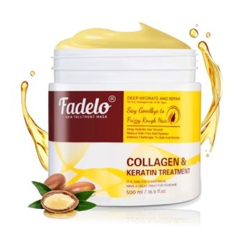 Fadelo Keratin Hair Treatment, Deep Conditioning Hair Mask for Damaged Hair with