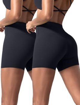 voenxe Women Workout Shorts,High Waisted Yoga Biker Short