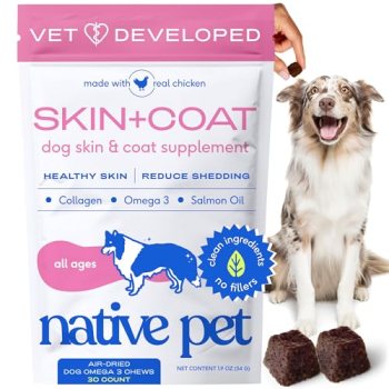 Native Pet Skin & Coat Chews – Omega 3 Fish Oil for Dogs Skin & Coat Supplement