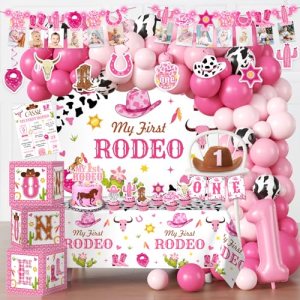 cocomigo 131Pcs My First Rodeo Decorations Girl
