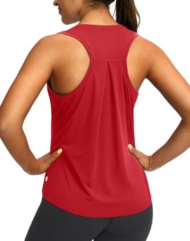 Women’s Workout Tops Racerback Athletic Tank Tops Sleeveless Loose Fit Yoga Runn