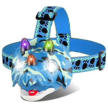 Triceratops LED Headlamp Dinosaur Headlamp for Kids Camping Gear Essentials Outd