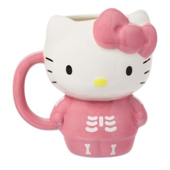 Silver Buffalo Sanrio Hello Kitty Halloween Spooky Pink Skeleton Costume Ceramic