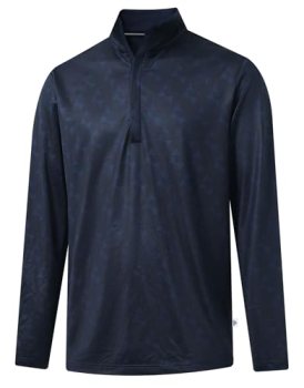 M MAELREG Mens Quarter Zip Pullover Dry Fit Striped Mock Neck 1/2 Halff Quarter