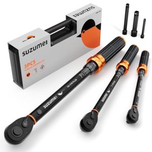 SUZUME 3PCS Torque Wrench Set 72 Teeth Dual-Direction Adjustable Torque Wrench D