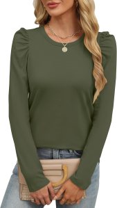 ANRABESS Women’s Puff Long Sleeve Shirt