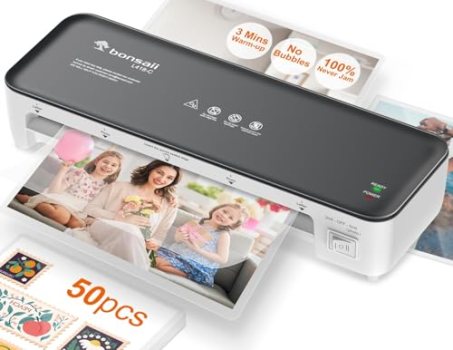 Bonsaii Laminator Machine, 9 Inch Laminators Machine with 50 Laminating Sheets
