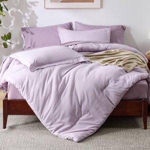 Bedsure Twin Comforter Set Grayish Purple