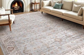 WITSHOCK 8×10 Area Rugs Living Room: Washable Large Neutral Vintage Soft Rug Sta