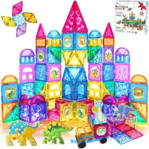 Jasonwell 110PCS Magnetic Tiles Building Blocks Set for Boys Girls Preschool Edu