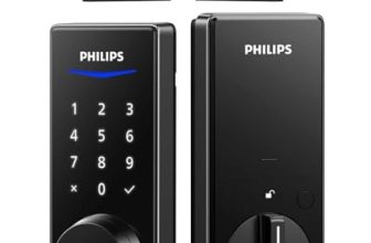 Philips Front Door Lock Set, Electronic Fingerprint Lock with 2 Lever Handles
