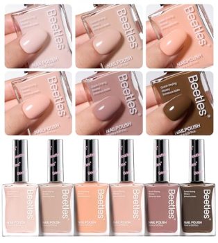 Beetles Nude Nail Polish Set Coconut Mousse 6Pcs