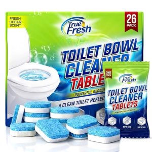 True Fresh Toilet Bowl Cleaner Tablets 26 Pack Deodorizer & Septic Safe Deep Cle