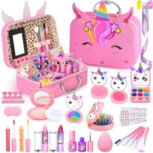 Mqsiuve Kids Makeup Kit for Girl – Non-Toxic Kids Washable Makeup Girls Toys