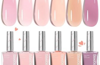 Beetles Jelly Nail Polish Set, 6 Colors Pink Nude Purple Velvet Glow Quick Dry N