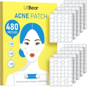 LitBear Pimple Patch Bulk, 480 Patches 3 Size Acne Patches for Face