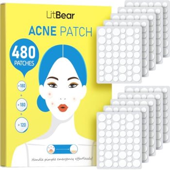 LitBear Pimple Patch Bulk, 480 Patches 3 Size Acne Patches for Face