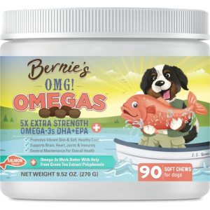 Bernie’s OMG! Omegas Chews for Dogs – 5X Extra Strength DHA+EPA