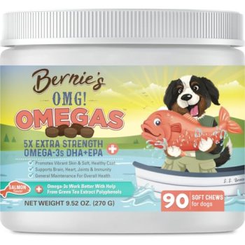 Bernie’s OMG! Omegas Chews for Dogs – 5X Extra Strength DHA+EPA