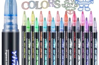 Outline Markers, 18 Metallic Shimmer Glitter Gel Pens