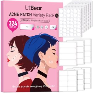 LitBear Large Pimple Patches, 5 Sizes 324 Patches Big Acne Patches