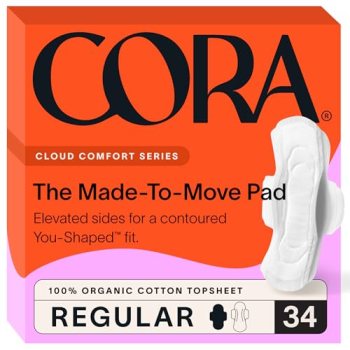 Cora 100% Organic Cotton Topsheet Pads (34 Made to Move Regular Pads)