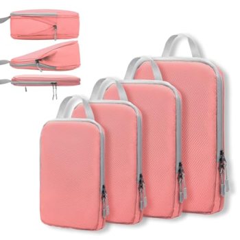 WOOMADA Compression Packing Cubes for Suitcases Travel Essentials 4 Set Expandab