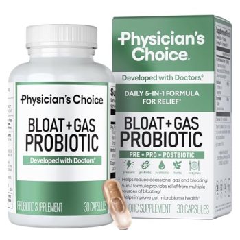 Physician’s CHOICE Bloat & Gas Probiotic 5-in-1 Proactive Support + Daily Relief