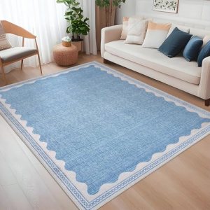 CAREMEE Scalloped Washable Rug 5×7 Area Rugs for Living Room: 45% Off