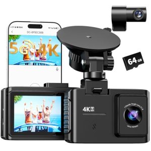 Dash Cam Front and Rear: 4K Dual Channel Dash Cam – 5GHz WiFi