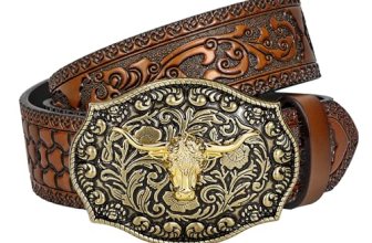 TRIWORKS Western Cowboy Leather Belt for Men Women Cowgirl
