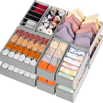 Criusia 16 Pack Sock Underwear Drawer Organizer
