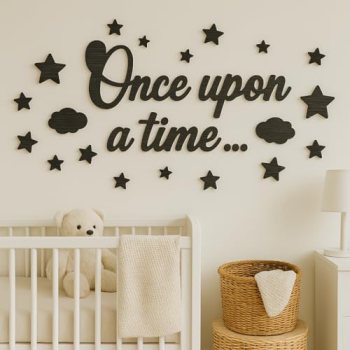 Woodamore Once Upon A Time Sign for Nursery Decor – Once Upon A Time Wall Decor