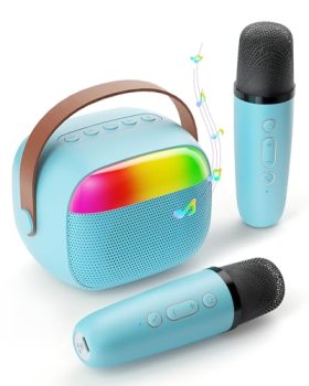 Mini Karaoke Machine for Kids, Toy for Girls Portable Bluetooth Speaker with 2 W