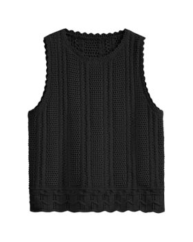 KIRUNDO Beach Vacation Clothes for Women Spring Summer Crochet Sweater Vest Tank