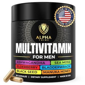 Alpha Tribe Multivitamin for Men with Seamoss Black Seed Oil Ashwagandha Burdock