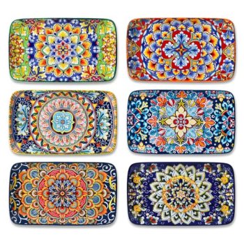 vancasso Simi 6-Piece Rectangular Ceramic Plates Set