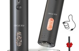 CIRCLE JOY Rechargeable Electric Salt and Pepper Grinder Set: 60% Off