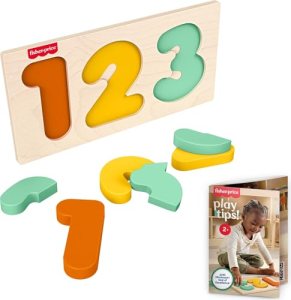 Fisher-Price Wood Montessori Toy 1-2-3 Puzzle