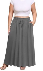 Xpenyo Plus Size Skirts for Women Trendy Summer Long Skirts for Women Boho Casua