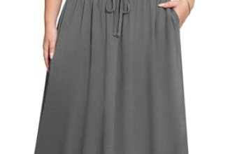 Xpenyo Plus Size Skirts for Women Trendy Summer Long Skirts for Women Boho Casua