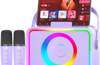 Karaoke Machine,Portable Bluetooth Speaker with 2 Wireless Microphone for Adults