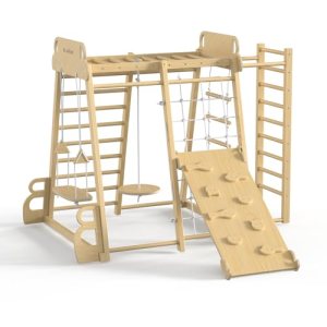 BlueWood Upgraded Indoor Jungle Gym 9-in-1 Playground Kids Climbing Toys