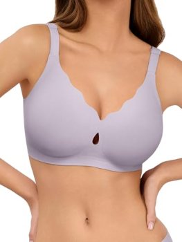 LUCKMEEY Bras for Women No Underwire Wave Push Up Wireless Bra Seamless Bras Ful