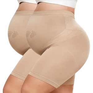 Y25D Maternity Shapewear for Under Dresses，Over Belly Pregnancy Underwear Mid-Th