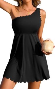 Charmo One Piece Mom Swimsuit Women Tummy Control Swim Dresses Modest Full Cover